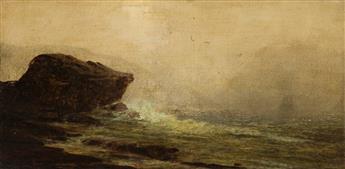 ALFRED THOMPSON BRICHER Seascape with Rocks.